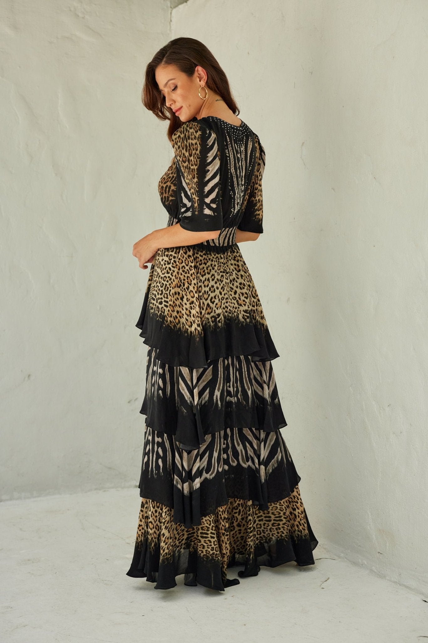 WILD ELEGANCE CROSS OVER MAXI DRESS