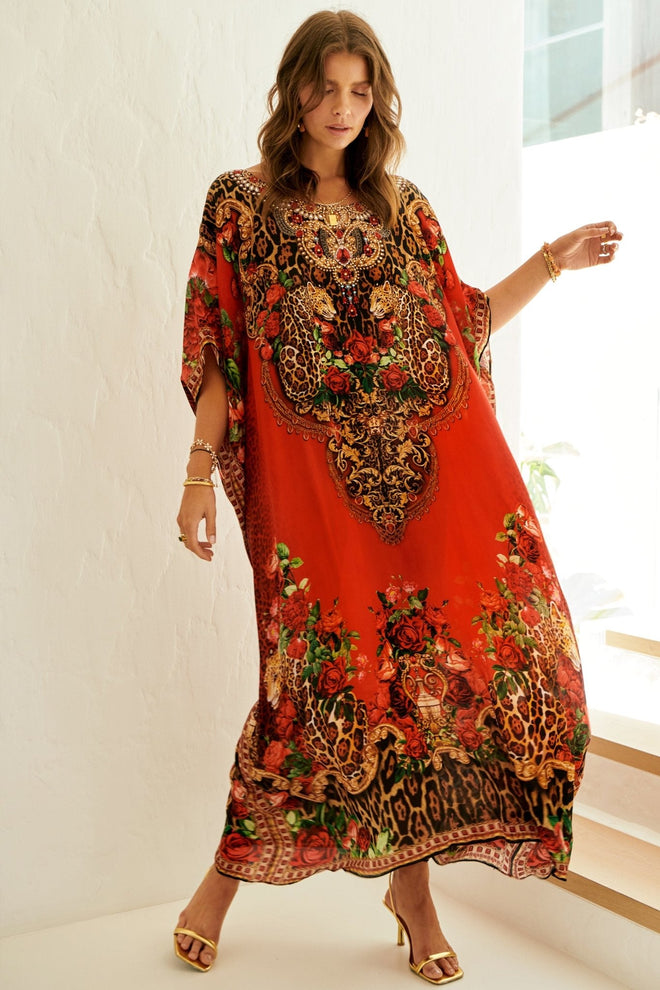 ROUGE ROUND-NECK LONG KAFTAN