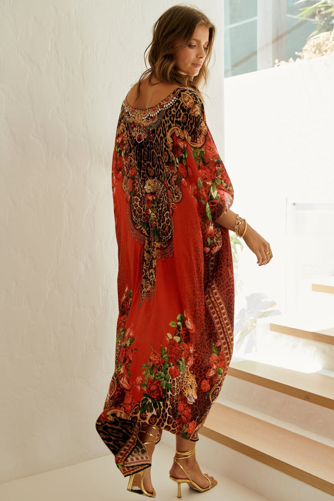 ROUGE ROUND-NECK LONG KAFTAN