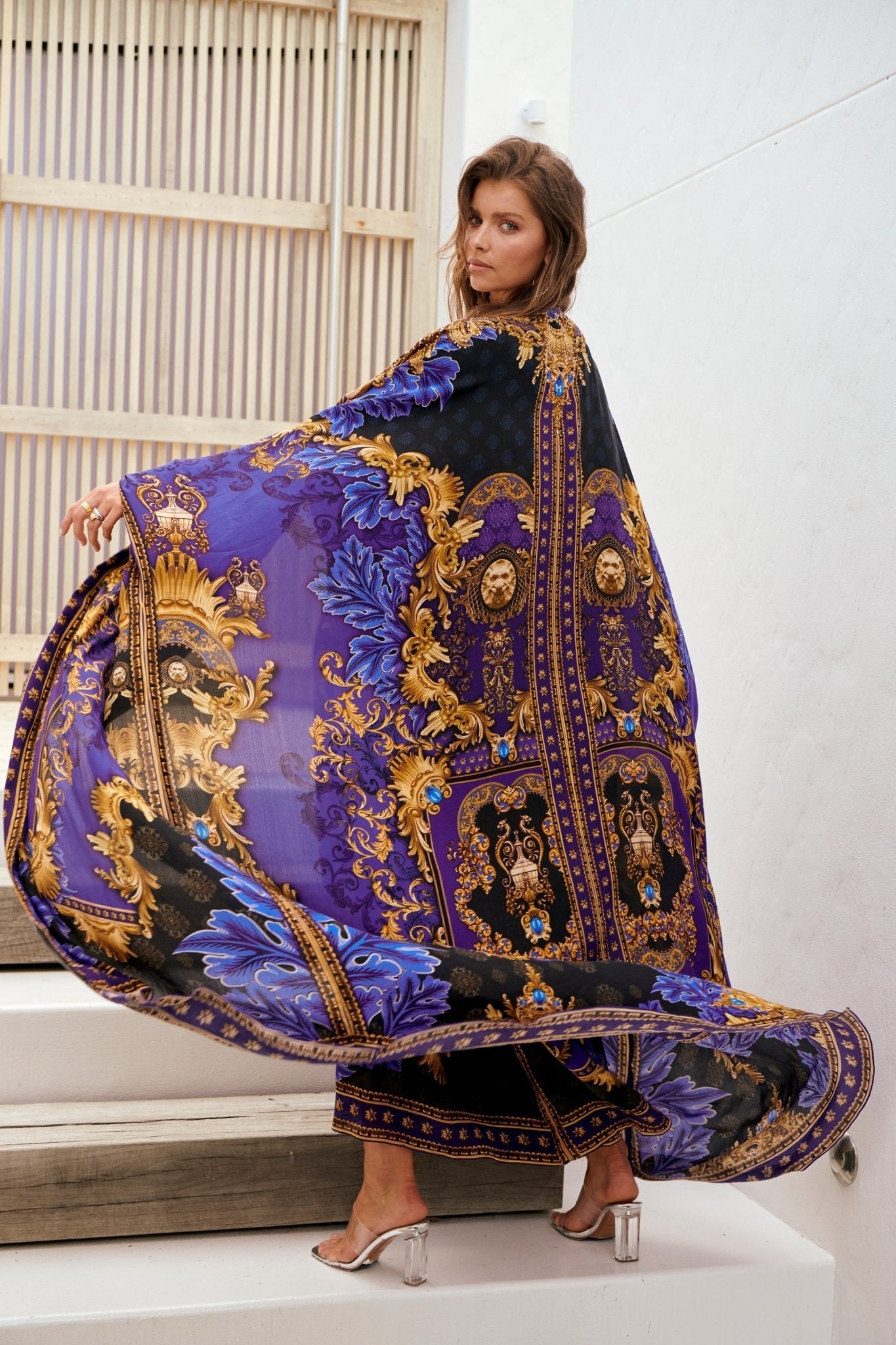 Midnight Blue Long Cape - Czarina