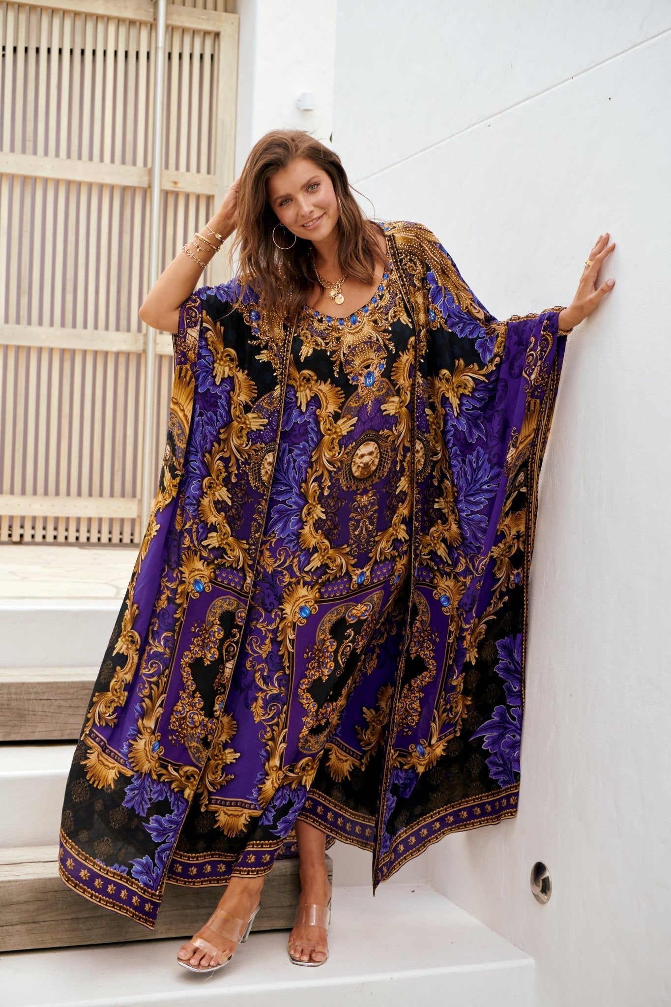 Midnight Blue Long Cape - Czarina