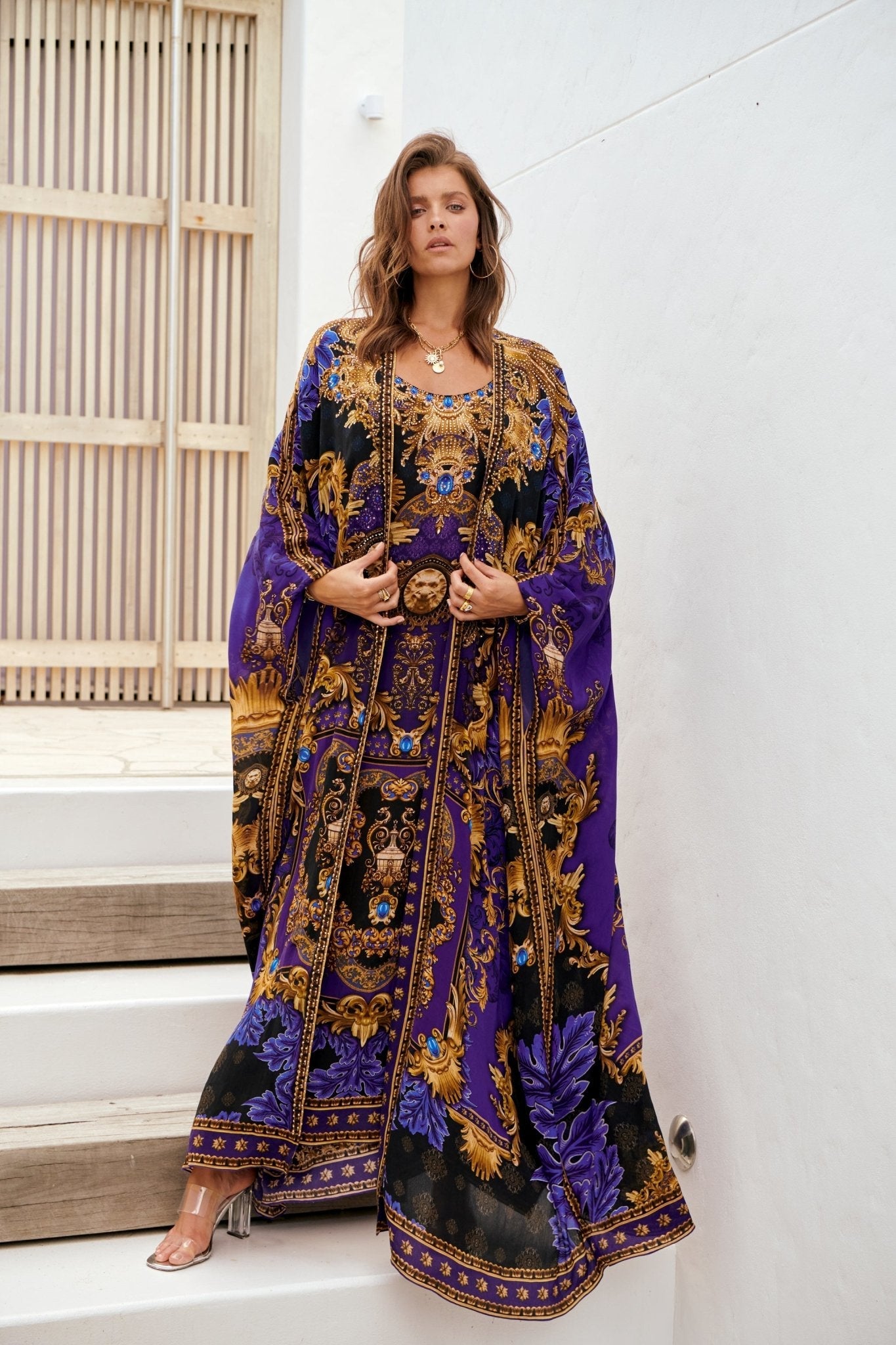 Midnight Blue Long Cape - Czarina