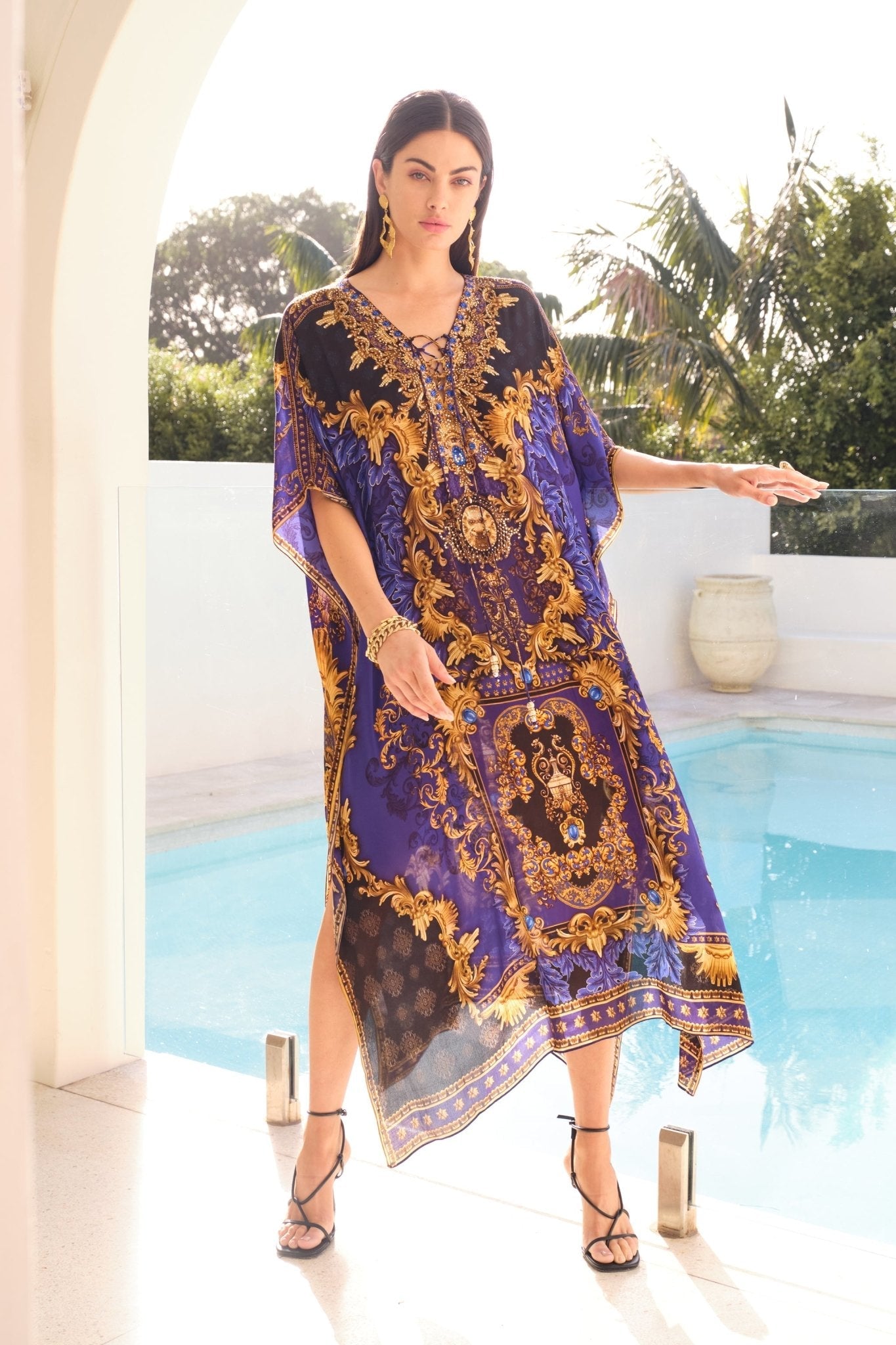 MIDNIGHT BLUE MEDIUM KAFTAN - Czarina