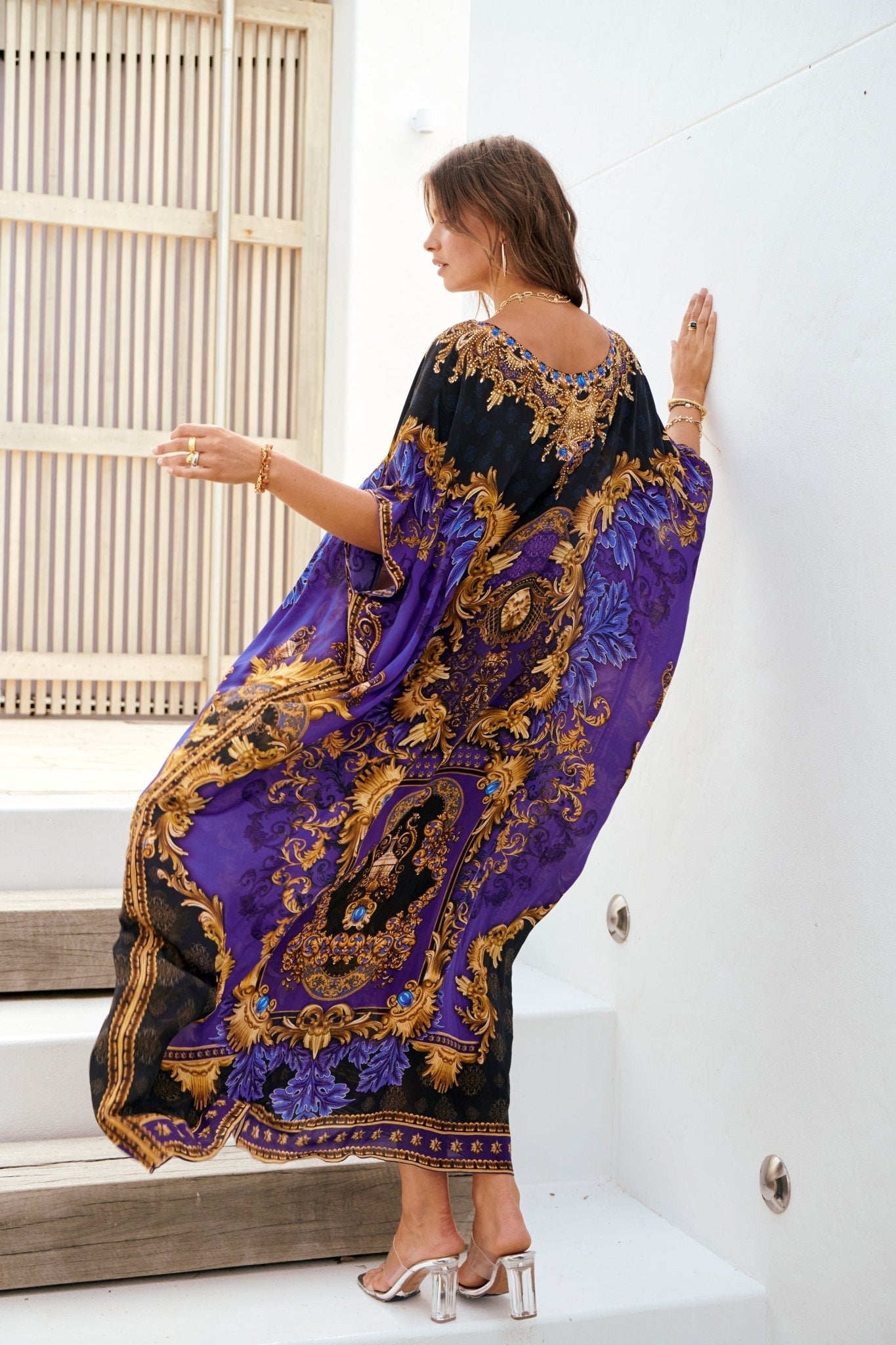 Midnight Blue Rn Long Kaftan - Czarina