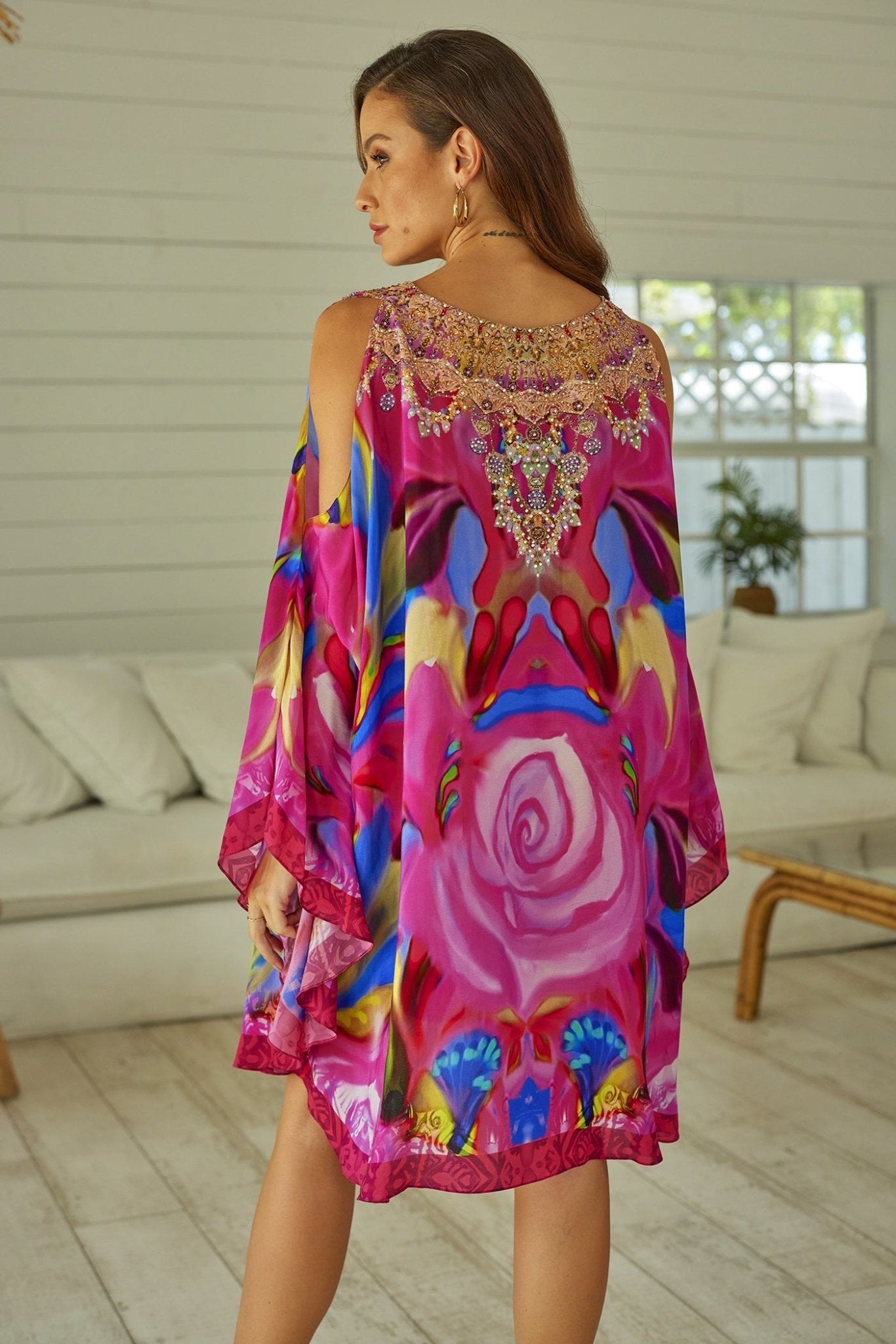 PINK ROSE KAFTAN DRESS - Czarina