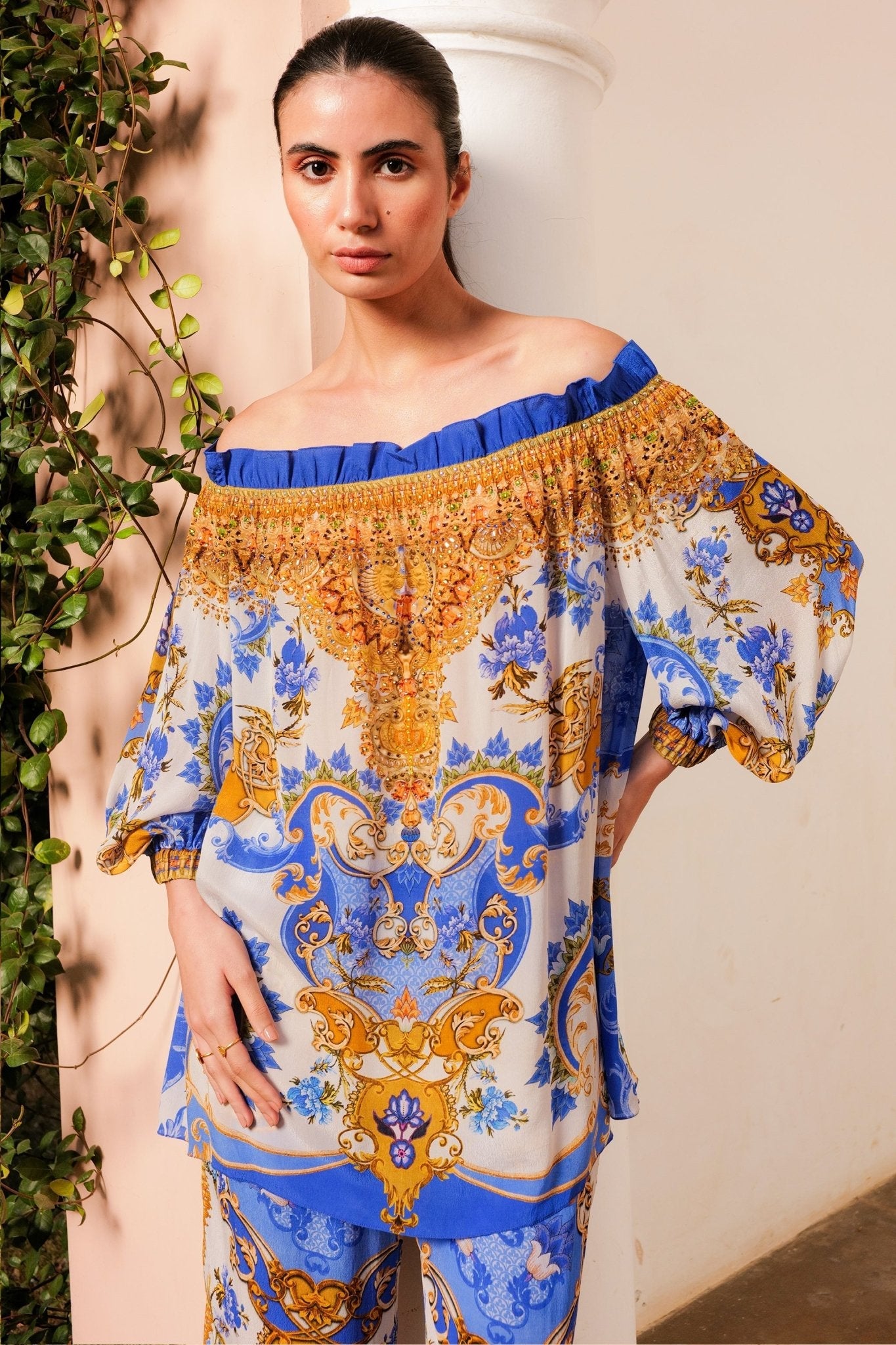 SANTORINI SUNRISE OFF SHOULDER TOP - Czarina