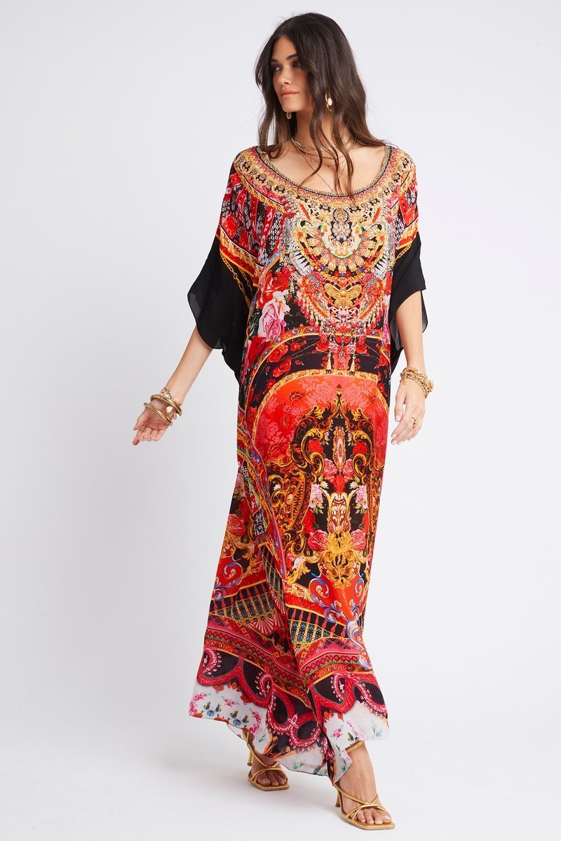 SHE WAS POWERFUL ROUND NECK LONG KAFTAN - Czarina