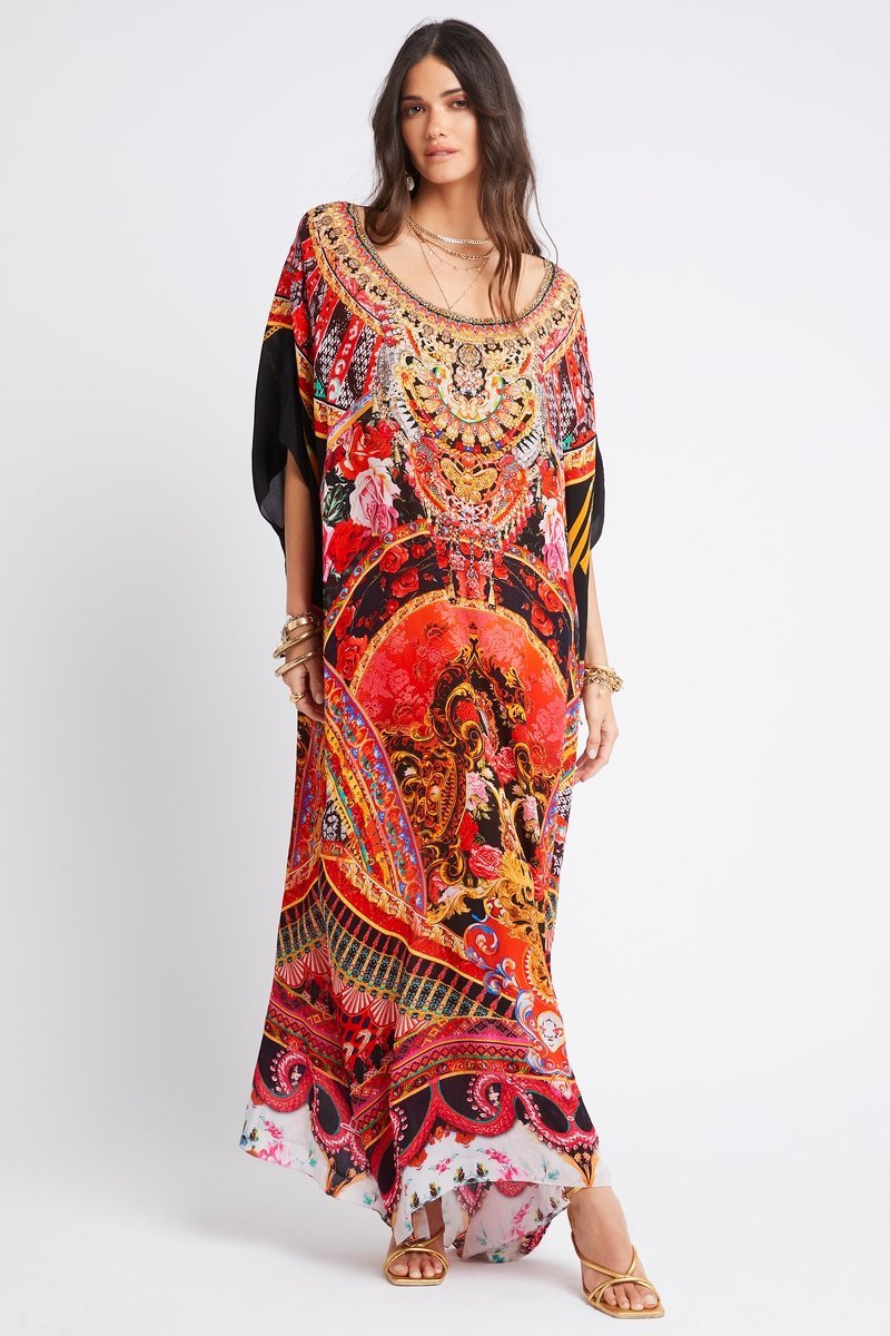 SHE WAS POWERFUL ROUND NECK LONG KAFTAN - Czarina