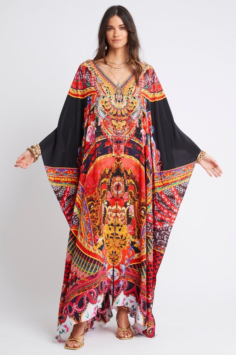 SHE WAS POWERFUL SILK BIG WIDTH KAFTAN - Czarina