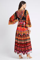 SHE WAS POWERFUL V NECK TIER MAXI DRESS - Czarina