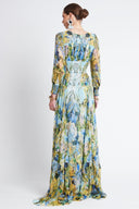 SUMMER BLUES SHIRRED MAXI DRESS - Czarina